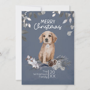 Cartes Pour Fêtes Annuelles Aquarelle Retriever Puppy Noël