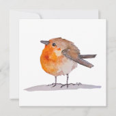 Cartes Pour Fêtes Annuelles Aquarelle Robin Anglais (Devant)