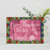 Cartes Pour Fêtes Annuelles Aquarelle romantique Joyeux Noël (Debout devant)