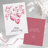 Cartes Pour Fêtes Annuelles Aquarelle rose Coeurs Heureuse Sainte-Valentin