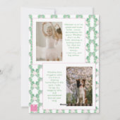 Cartes Pour Fêtes Annuelles Aquarelle rose et vert Noël Garland Photo (Dos)