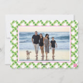 Cartes Pour Fêtes Annuelles Aquarelle rose Flamant rose de Noël Monogramme Cre (Dos)