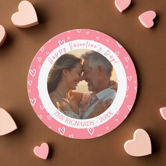 Cartes Pour Fêtes Annuelles Aquarelle rose pâle Coeurs Photo