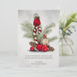 Cartes Pour Fêtes Annuelles Aquarelle rouge cardinale Oiseau Noël d'hiver