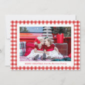 Cartes Pour Fêtes Annuelles Aquarelle Rouge En vichy photo Noël (Devant)