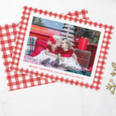 Cartes Pour Fêtes Annuelles Aquarelle Rouge En vichy photo Noël