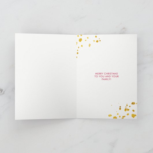 Cartes Pour Fêtes Annuelles Aquarelle rouge et l'or croient | Photo (Intérieur)