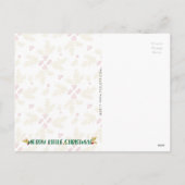 Cartes Pour Fêtes Annuelles Aquarelle rouge et or Joyeux petit Noël (Dos)