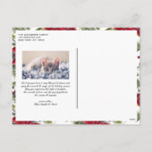 Cartes Pour Fêtes Annuelles Aquarelle Rouge Poinsettias et Fir Feuille Photo (Dos)