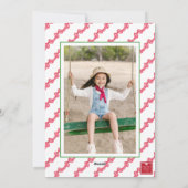 Cartes Pour Fêtes Annuelles Aquarelle Rouge Polka Dot Bow Swap Photo de Noël (Dos)