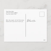 Cartes Pour Fêtes Annuelles Aquarelle rustique Cerf de forêt à Noël de neige (Dos)