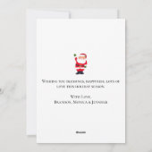 Cartes Pour Fêtes Annuelles Aquarelle Santa Claus Joyeux Noël brillant (Dos)