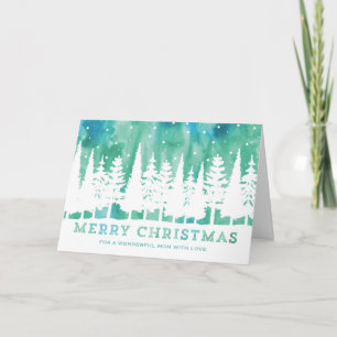 Cartes Pour Fêtes Annuelles Aquarelle Sky Mère Noël
