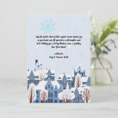 Cartes Pour Fêtes Annuelles Aquarelle Snow Village scène d'hiver (Debout devant)