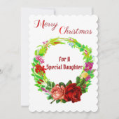 Cartes Pour Fêtes Annuelles Aquarelle spéciale fille Noël Wreath Holi (Devant)
