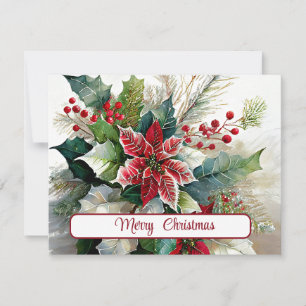 Cartes Pour Fêtes Annuelles Aquarelle spray de Noël personnalisé