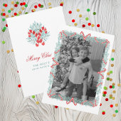 Cartes Pour Fêtes Annuelles Aquarelle Sucre de canne Garland Cadre Noël