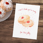 Cartes Pour Fêtes Annuelles Aquarelle Sufganiyot Jelly Donut Funny Hanoukka<br><div class="desc">Vous recherchez une carte Hanoukka aussi unique que vos célébrations ? Cette conception sufganiyot ludique est un festin pour les yeux et l'esprit! Doté de beignets de gelée aquarelle peints à la main et de l’expression spirituelle "Je ne pense pas que vous soyez prêt pour cette gelée", c’est le parfait...</div>