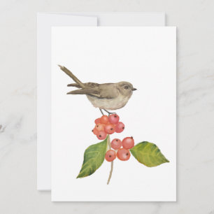 Cartes Pour Fêtes Annuelles Aquarelle "Sylvia curruca"