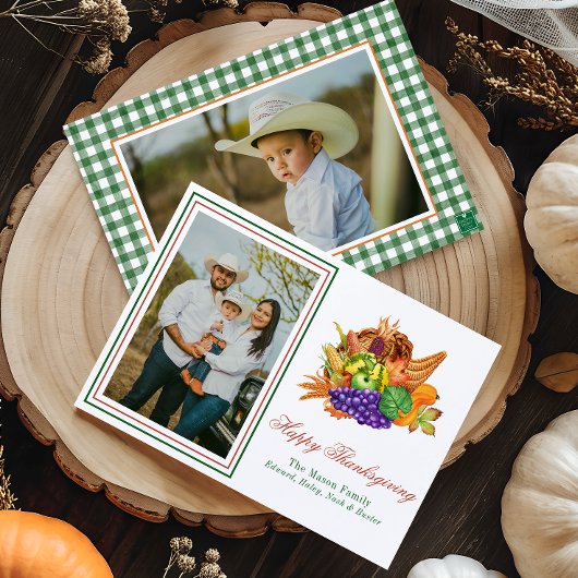 Cartes Pour Fêtes Annuelles Aquarelle Thanksgiving Cornucopia Photo