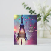 Cartes Pour Fêtes Annuelles Aquarelle Tour Eiffel Valentine (Debout devant)