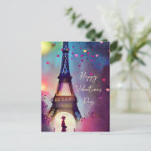 Cartes Pour Fêtes Annuelles Aquarelle Tour Eiffel Valentine (Debout devant)