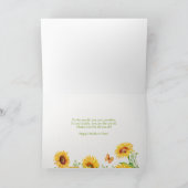 Cartes Pour Fêtes Annuelles Aquarelle Tournesols Papillons Fête des Mères (Intérieur)