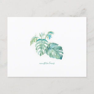 Cartes Pour Fêtes Annuelles Aquarelle tropicale Feuilles de Monstera