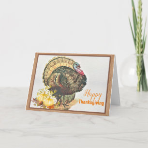 Cartes Pour Fêtes Annuelles Aquarelle Turquie et Thanksgiving Citrouille