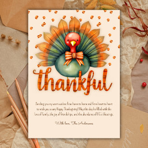 Cartes Pour Fêtes Annuelles Aquarelle Turquie Jouée Thanksgiving Grâces