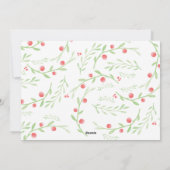Cartes Pour Fêtes Annuelles Aquarelle Verdure Berries Joyeux Petit Noël (Dos)