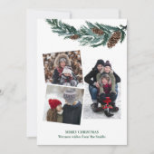 Cartes Pour Fêtes Annuelles Aquarelle Verdure Pin vert rustique Bouton de cône (Devant)