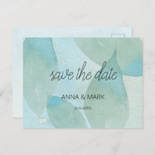 Cartes Pour Fêtes Annuelles Aquarelle vert bleu océan transparent Original