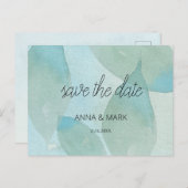 Cartes Pour Fêtes Annuelles Aquarelle vert bleu océan transparent Original (Devant / Derrière)