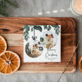 Cartes Pour Fêtes Annuelles Aquarelle vert Carré photo de Noël