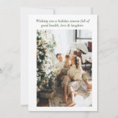 Cartes Pour Fêtes Annuelles Aquarelle Vert Ornements Arbre Photo Noël (Dos)