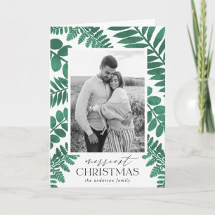 Cartes Pour Fêtes Annuelles Aquarelle verte en feuillu 2 Photo