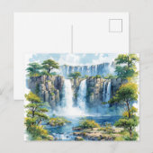 Cartes Pour Fêtes Annuelles Aquarelle Victoria Falls 2 Nature (Devant / Derrière)
