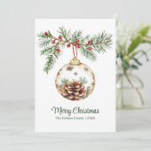 Cartes Pour Fêtes Annuelles Aquarelle vintage (Debout devant)