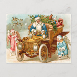 Cartes Pour Fêtes Annuelles Aquarelle vintage Saint Nick voeux de Noël