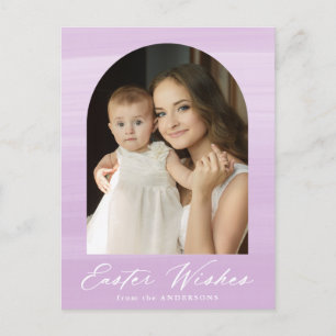 Cartes Pour Fêtes Annuelles Aquarelle violette Arch 2 Photo voeux de Pâques
