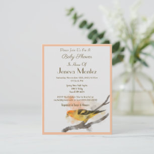 Cartes Pour Fêtes Annuelles Aquarelle Western Tanager Branche des oiseaux jaun