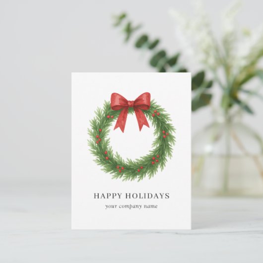 Cartes Pour Fêtes Annuelles Aquarelle Wire Moderne Affaires Noël (Debout devant)