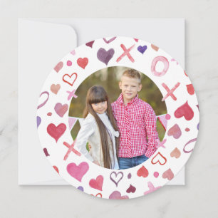 Cartes Pour Fêtes Annuelles Aquarelle XOXO Valentine's Day Cards