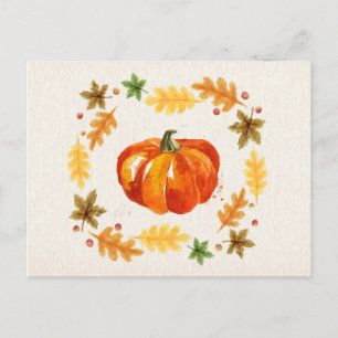 Cartes Pour Fêtes Annuelles Aquarelles Citrouilles de Thanksgiving