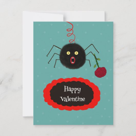 Cartes Pour Fêtes Annuelles Araignée avec rose (Devant)