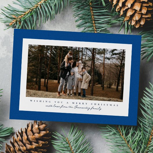 Cartes Pour Fêtes Annuelles Araignée classique cadre tweeté simple photo bleue