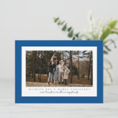 Cartes Pour Fêtes Annuelles Araignée classique cadre tweeté simple photo bleue (Debout devant)