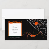 Cartes Pour Fêtes Annuelles Araignées d'Halloween orange (Devant / Derrière)