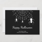 Cartes Pour Fêtes Annuelles Araignées gothiques Simple Blanc Noir Joy Hallowee (Devant)